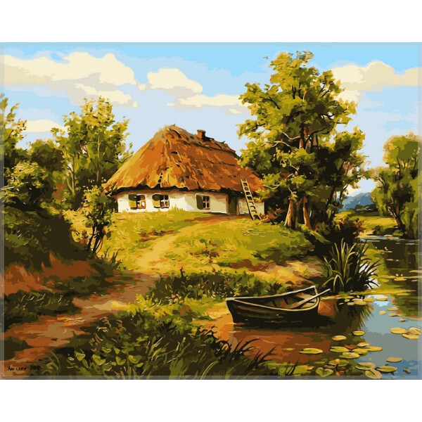 

Картина по номерам DIY Babylon Домик возле пруда (VP356) 40 х 50 см (114829)