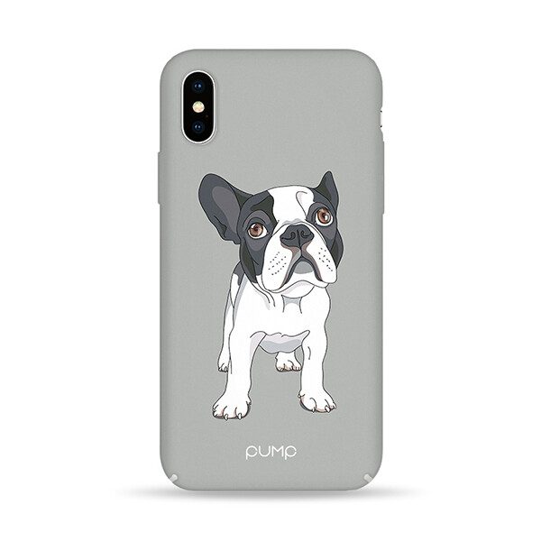 

Чехол Pump Tender Touch для Apple iPhone X (5.8) / XS (5.8) (Mops on Gray) (687221)