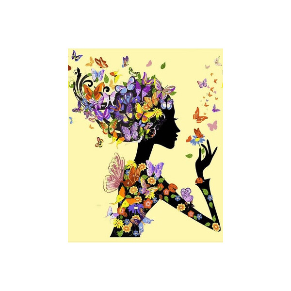 

Картина по номерам DIY Babylon Premium Цветочная Фея (NB632) 40х50 см. На цветном холсте (157261)