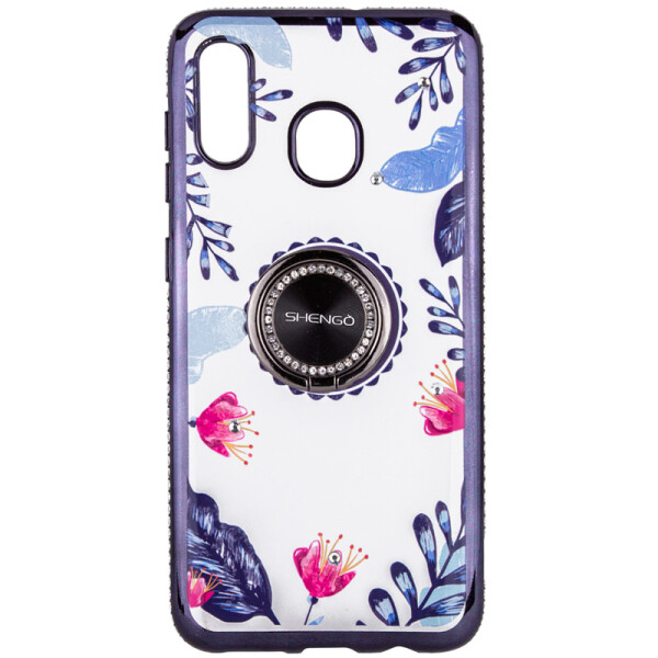 

TPU чехол Shengo со стразами и кольцом-держателем для Samsung Galaxy A20 / A30 (Черный) (709321)