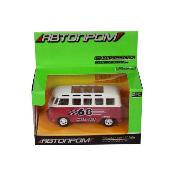 

Машинка ";Volkswagend Bus"; из серии ";Автопром"; (красная) 7827