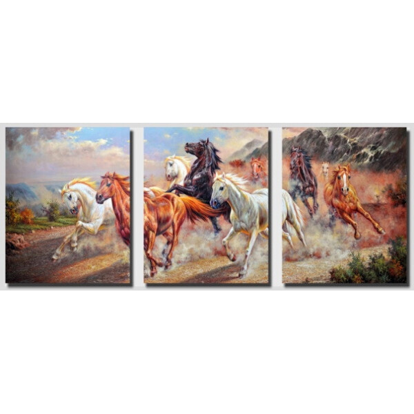 

Картина по номерам DIY Babylon Триптих Дикие лошади (DZ211) 50 х 120 см (105355)