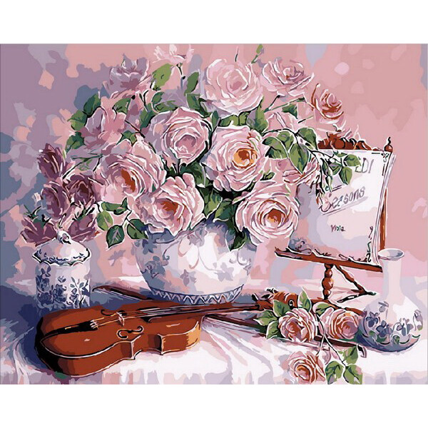 

Картина по номерам Mariposa Скрипка и розовый букет (MR-Q1535) 40 х 50 см (144603)