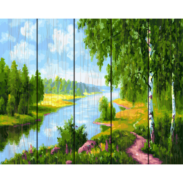

Картина по номерам (RA-GXT22577) Березки у реки, 40 х 50 см, Rainbow Art