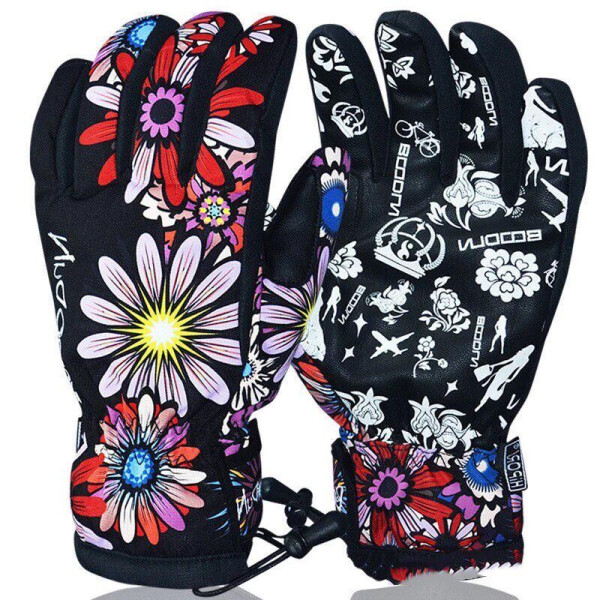 

Перчатки лыжные/сноубордические зимние мембранные Boodun L original black flower