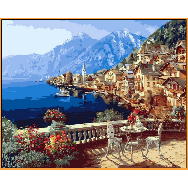 

Картина по номерам (NB249R) Халлштат, Австрия (в раме), 40 х 50 см, DIY Babylon Premium