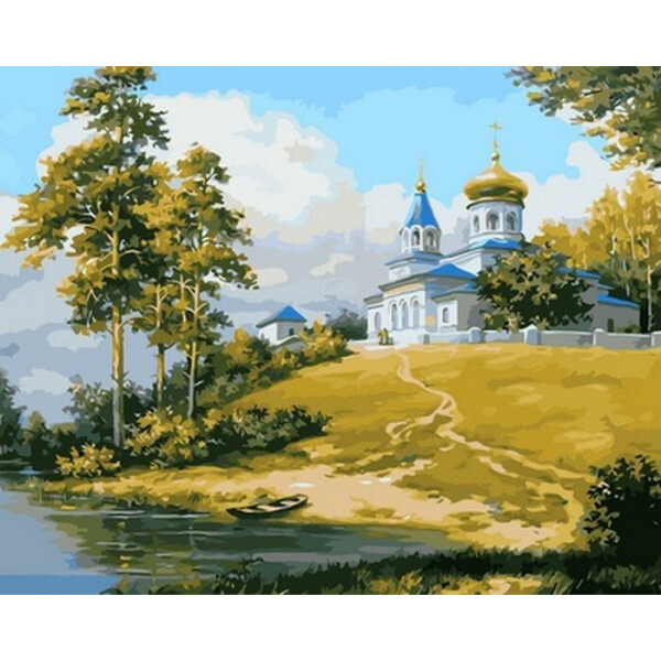 

Картина по номерам (VP846) Церковь на холме, 40 х 50 см, DIY Babylon