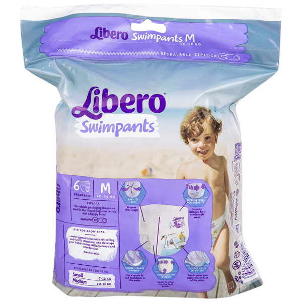 

Подгузники-трусики для плавания Libero Swimpants, M, 10-16 кг, 6 шт.