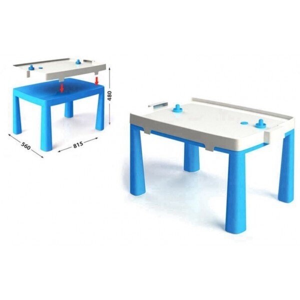 

Детский столик+комплект для игр DOLONI TOYS с панелью для аэрохоккея синий (56х81,5х48 см)