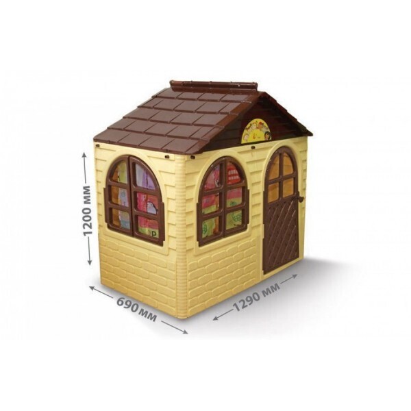 

Детский домик с шторками Doloni toys коричнево-бежевый