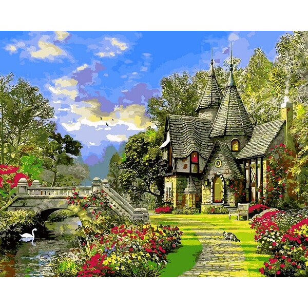 

Картина по номерам (VP1155) Дом с башенками, 40 х 50 см, DIY Babylon