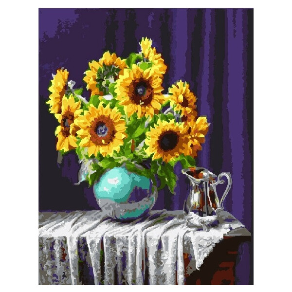 

Картина по номерам Подсолнухи и серебряный кувшин (BK-GX5846) 40 х 50 см [Без коробки]