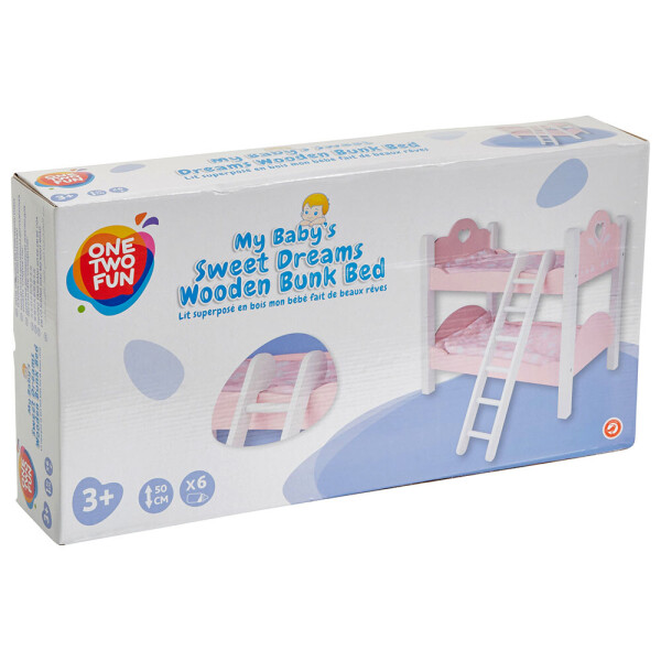 

Кровать для куклы One Two Fun My Baby`s Sweet Dreams Wooden Bunk Bed