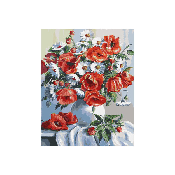 

Картина по номерам Маки и ромашки (BK-GX3812) 40 х 50 см [Без коробки]