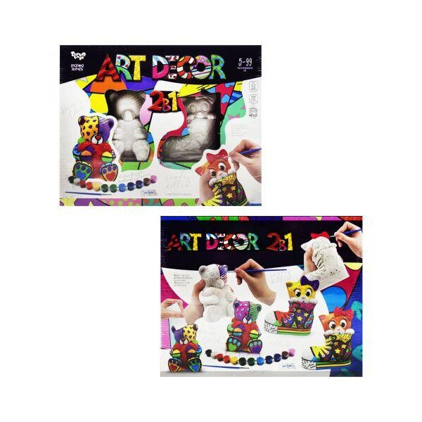 

Набор для творчества ";Art Decor 2 в 1: Мишка и Котик"; (укр) ARTD-02-01U