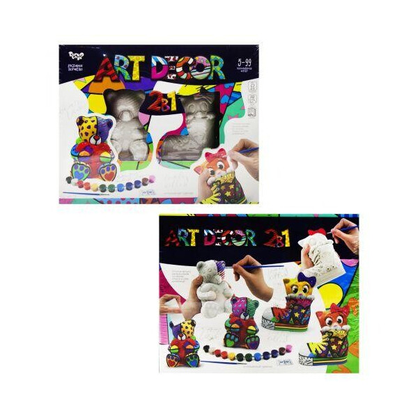 

Набор для творчества ";Art Decor 2 в 1: Мишка и Котик"; (рус) ARTD-02-01
