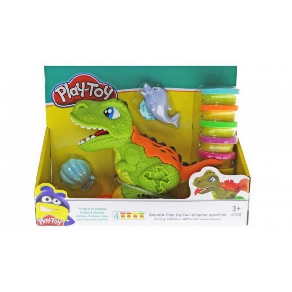 

Детский набор для творчества Динозавр, Play-Toy, пластилин, формочки