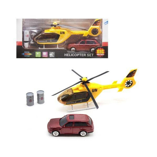 

Игровой набор ";Вертолет и машинка";, желтый JL81009-2