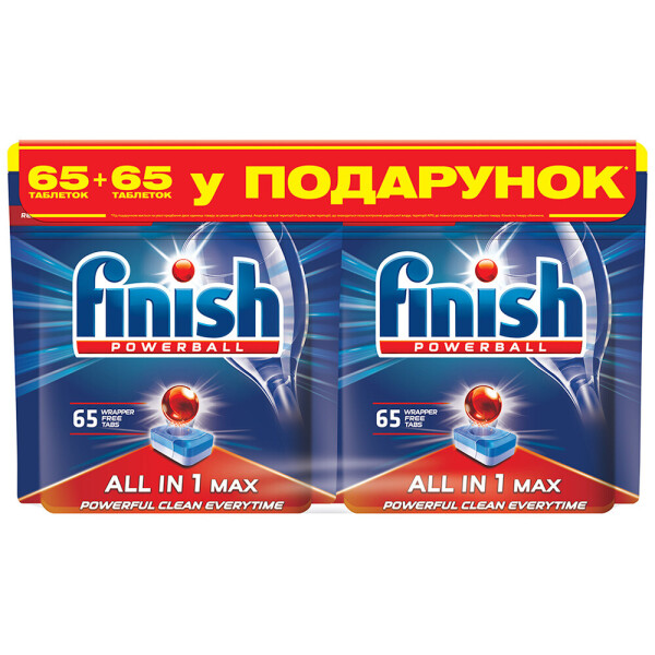

Таблетки для посудомоечной машины Finish Powerball, 65+65 шт.