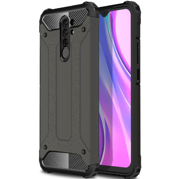 

Бронированный противоударный TPU+PC чехол Immortal для Xiaomi Redmi 9 Металл / Gun Metal (949836)