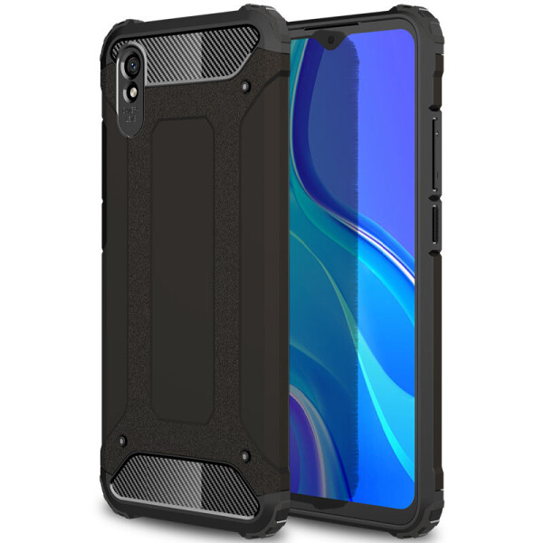 

Бронированный противоударный TPU+PC чехол Immortal для Xiaomi Redmi 9A Черный (9426121)