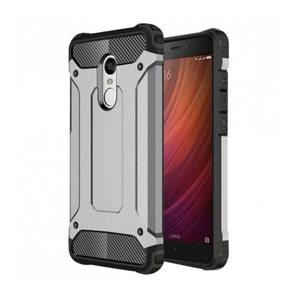 

Бронированный противоударный TPU+PC чехол Immortal для Xiaomi Redmi Note 4X / Note 4 (SD) Серебряный (2728054)
