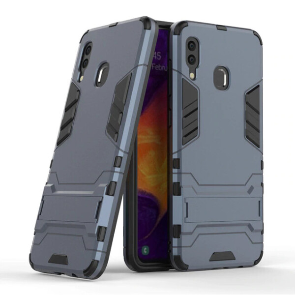 

Ударопрочный чехол-подставка Transformer для Samsung Galaxy M20 с мощной защитой корпуса Серый / Metal slate (5766615)