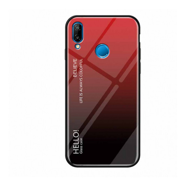 

TPU+Glass чехол Gradient HELLO для Huawei P Smart+ (nova 3i) Красный (5260661)