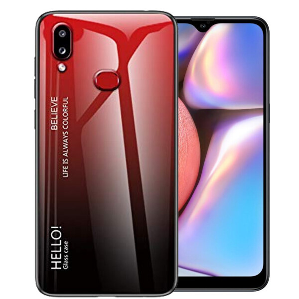 

TPU+Glass чехол Gradient HELLO для Samsung Galaxy A10s Красный (6788646)