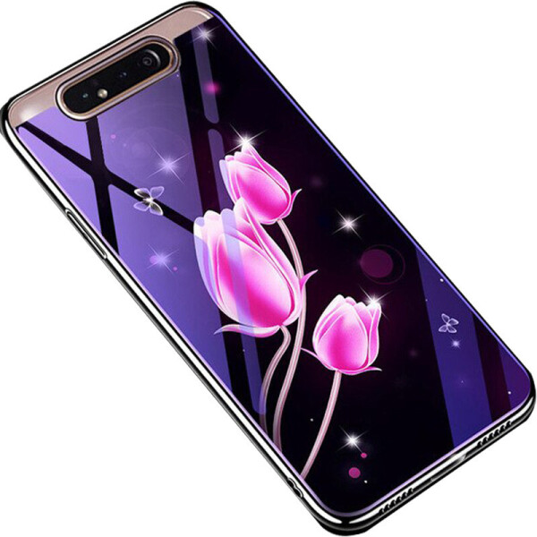

TPU+Glass чехол Fantasy с глянцевыми торцами для Samsung Galaxy A80 Тюльпаны (4657466)
