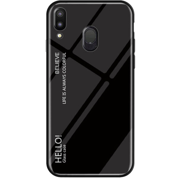

TPU+Glass чехол Gradient HELLO для Samsung Galaxy M20 Черный (6475327)