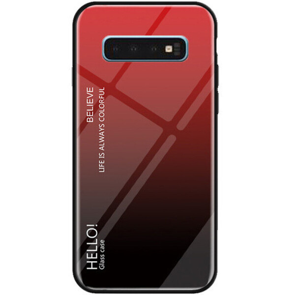 

TPU+Glass чехол Gradient HELLO для Samsung Galaxy S10+ Красный (794783)