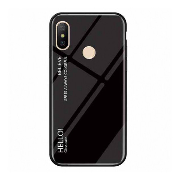 

TPU+Glass чехол Gradient HELLO для Xiaomi Mi 6X / Mi A2 Черный (9952380)
