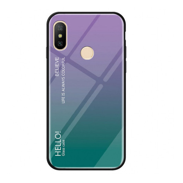 

TPU+Glass чехол Gradient HELLO для Xiaomi Mi 8 Фиолетовый (9015991)
