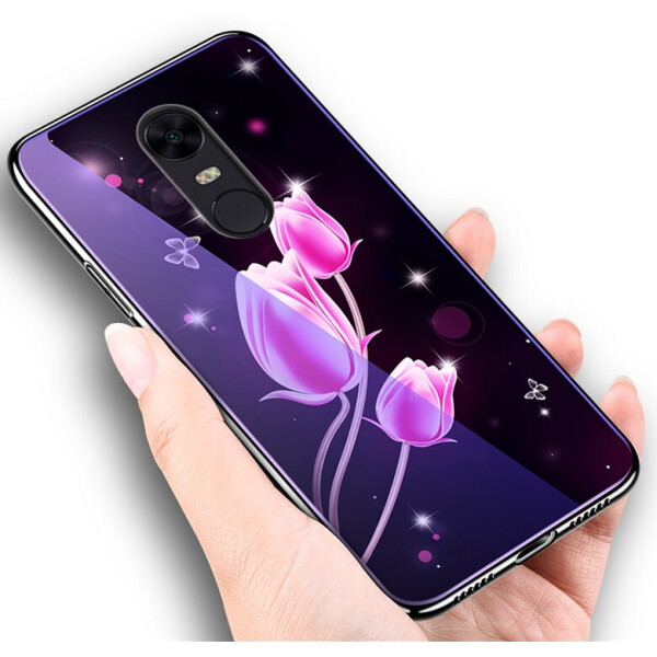 

TPU+Glass чехол Fantasy с глянцевыми торцами для Xiaomi Redmi 5 Plus / Redmi Note 5 (SC) Тюльпаны (694190)