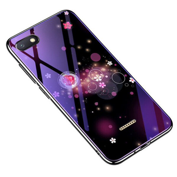 

TPU+Glass чехол Fantasy с глянцевыми торцами для Xiaomi Redmi 6A Пузырьки и цветы (1746025)