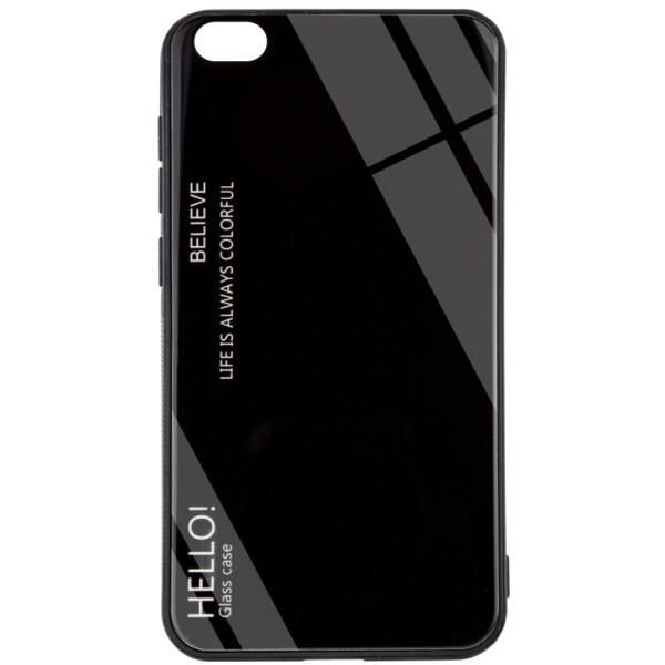 

TPU+Glass чехол Gradient HELLO для Xiaomi Redmi Go Черный (8468597)