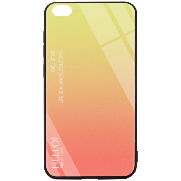 

TPU+Glass чехол Gradient HELLO для Xiaomi Redmi Go Розовый (7464425)