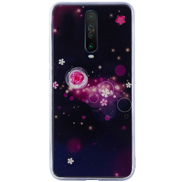 

TPU+Glass чехол Fantasy с глянцевыми торцами для Xiaomi Redmi K30 / Poco X2 Пузырьки и цветы (4031420)