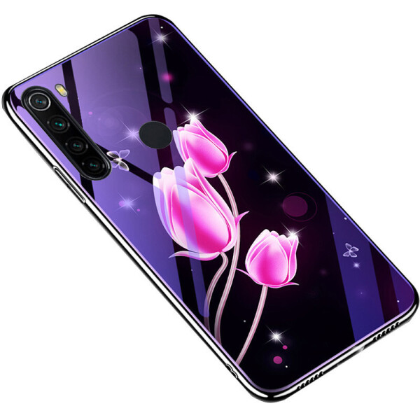 

TPU+Glass чехол Fantasy с глянцевыми торцами для Xiaomi Redmi Note 8 Тюльпаны (9661727)