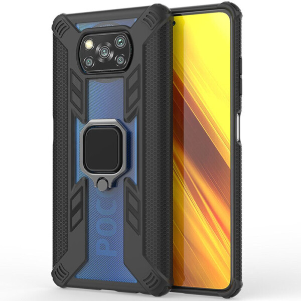 

Ударопрочный чехол Combo Ring for Magnet для Xiaomi Poco X3 NFC Черный (5908298)