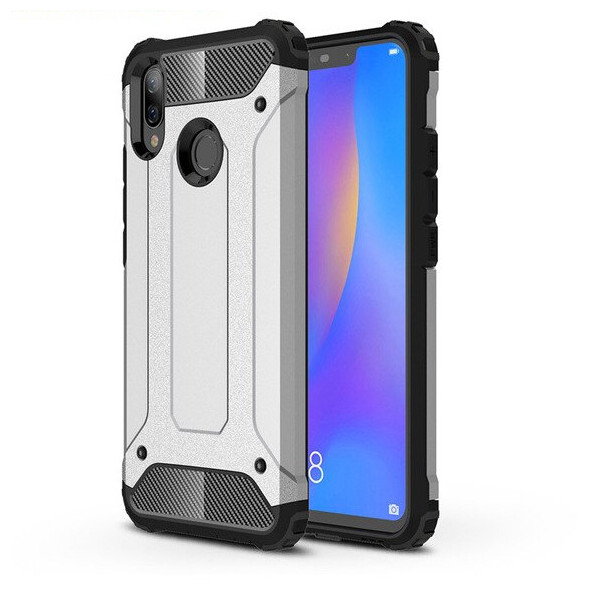 

Бронированный противоударный TPU+PC чехол Immortal для Huawei P Smart+ (nova 3i) Серебряный (9403441)