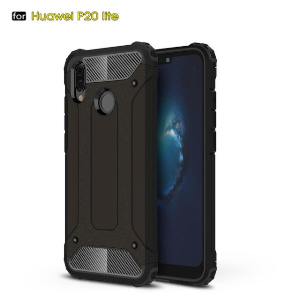 

Бронированный противоударный TPU+PC чехол Immortal для Huawei P20 Lite Черный (6365999)