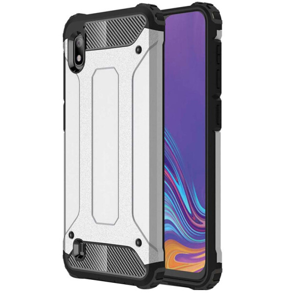

Бронированный противоударный TPU+PC чехол Immortal для Samsung Galaxy A10 (A105F) Серебряный (8896796)