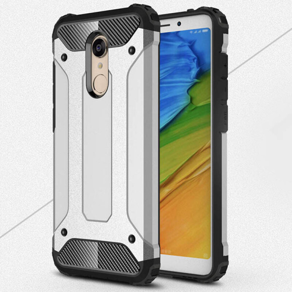 

Бронированный противоударный TPU+PC чехол Immortal для Xiaomi Redmi 5 Серебряный (9578530)