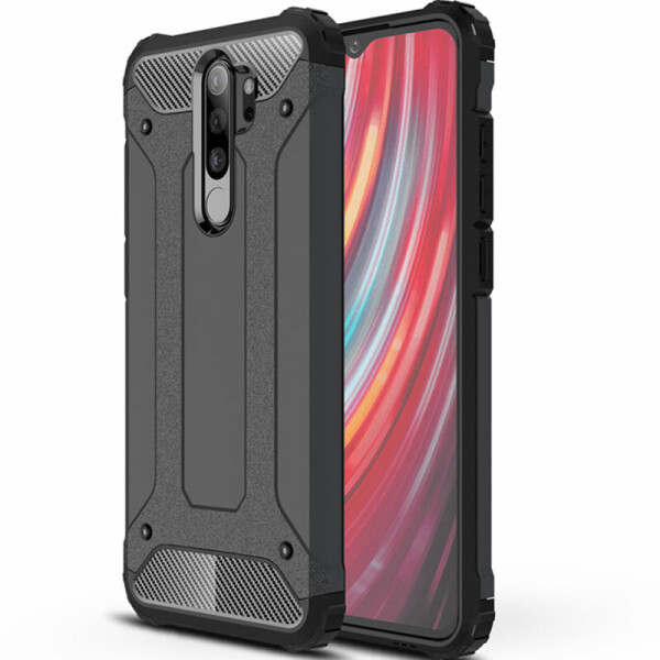 

Бронированный противоударный TPU+PC чехол Immortal для Xiaomi Redmi Note 8 Pro Металл / Gun Metal (7131368)