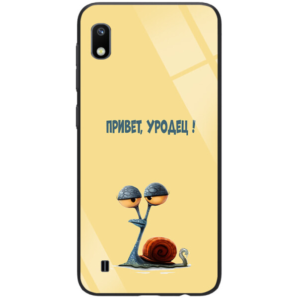 

TPU+Glass чехол ForFun для Samsung Galaxy A10 (A105F) Привет уродец / Желтый (4689869)