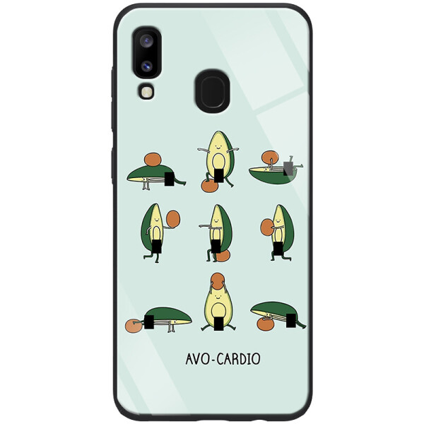 

TPU+Glass чехол ForFun для Samsung Galaxy A20 / A30 Авокардио / Голубой (5044311)