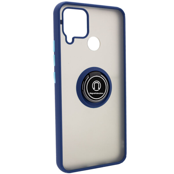 

TPU+PC чехол Deen ColorEdgingRing for Magnet для Realme C15 / C12 Синий (5543628)