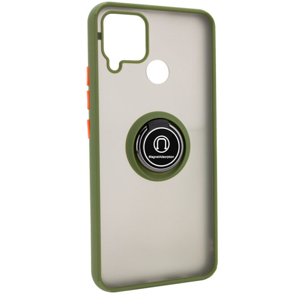 

TPU+PC чехол Deen ColorEdgingRing for Magnet для Realme C15 / C12 Оливковый (1628740)